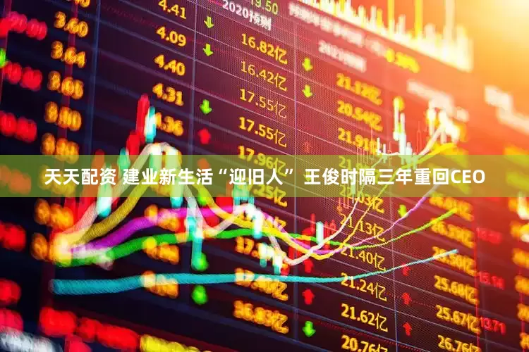 天天配资 建业新生活“迎旧人” 王俊时隔三年重回CEO