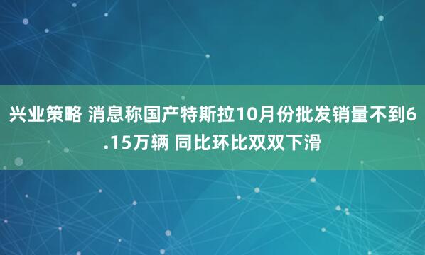 兴业策略 消息称国产特斯拉10月份批发销量不到6.15万辆 同比环比双双下滑